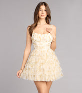 Hazel Floral Ruffle A-Line Mini Dress