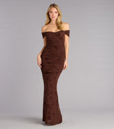 Kourt Flocked Velvet Mermaid Formal Dress