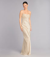 Carrie Satin Sequin Lace-Up Formal Dress