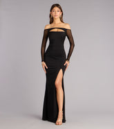 Elianna Mesh Off-The-Shoulder Mermaid Dress