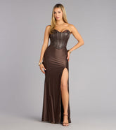 Marley Corset Mermaid Slit Formal Dress