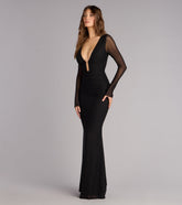 Eileen Mesh Long Sleeve Mermaid Formal Dress