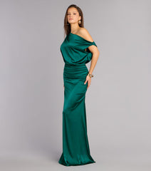 Clare Satin Off-The-Shoulder Mermaid Dress