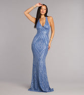 Kate Sequin Chiffon Tie Mermaid Formal Dress