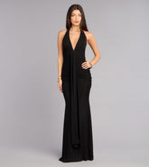Laney Plunging Halter Mermaid Dress