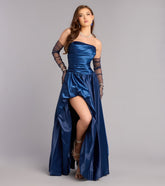 Grace Satin A-Line Bubble Formal Dress