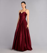 Kaitlynn Satin Lace-Up Ball Gown