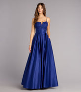 Annalise Floral Embroidered Satin Gown