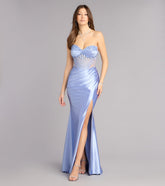 Paxton Floral Bead Lace-Up Formal Dress