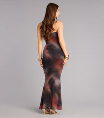 Late Arrival Abstract Maxi Dress
