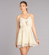 Pretty Plans Chiffon And Lace Skater Dress