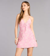 Blush Blossom Halter Mini Dress