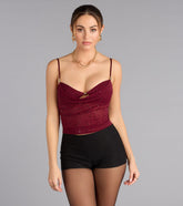 Glow Play Cowl Rhinestone Beaded Tank Top