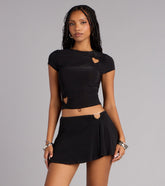 Play It Cute Heart Cutout Baby Tee