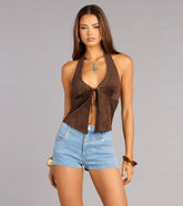 Spur Of The Moment Halter Crop Top