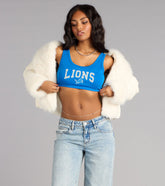 Ultra Game NFL Detroit Lions Crop Tank Top