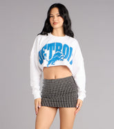 Ultra Game NFL Detroit Lions Crop Sweatshirt