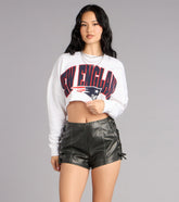 Ultra Game NFL New England Patriots Crop Sweatshirt