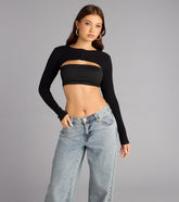 Level Up Ribbed Knit Long Sleeve Topper