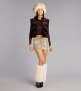Street Plush Velvet Puffer Vest