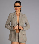 Tailored Mood Plaid Woven Blazer