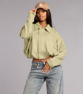 City Crush Faux Suede Bomber Jacket