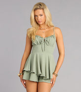 Cute And Committed Tie Back Romper