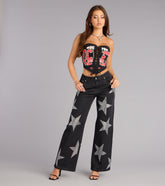 Midnight Stardust Rhinestone Denim Jeans