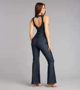 Denim With A Heart Open Back Jumpsuit