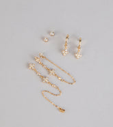 Shine On Repeat Rhinestone Three-Pack Earring Set