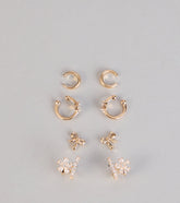 Pretty Extras Three-Pack Earring Set
