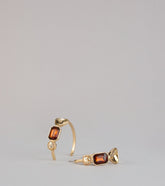 Chic Shine Stone Hoop Earrings