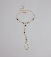 Noir Charm Hand Chain Bracelet