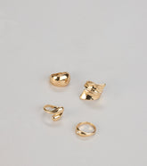 Sculpted Shine Ring Set