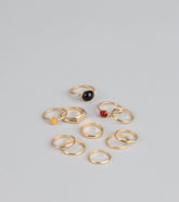 Stacked And Ready Stone Ring Set