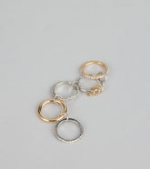 Stacked And Sparkling Rhinestone Ring Set