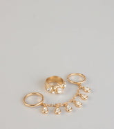 Golden Drip Chain Ring Set