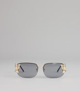 Dreamy Winged Rimless Sunglasses