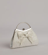 All Dressed Up Rhinestone Bow Handle Clutch