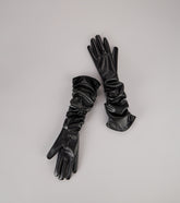 All Drama Faux Leather Opera Gloves