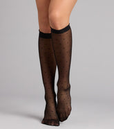 Dot the Line Sheer Knee-High Socks