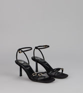 Midnight Muse Satin Buckle Heels