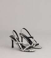 Wild Card Energy Zebra Slingback Heels