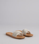 Shimmer Steps Rhinestone Slide Sandals