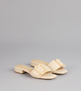 Easy Days Raffia Buckle Slide Sandals