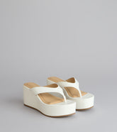 Casual Cutie Platform Thong Wedges