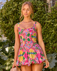Aperol Dreams Bubble Hem Romper