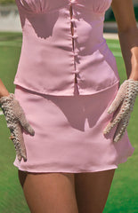 Delta Pink Woven Mini Skirt