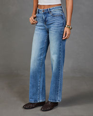 Tisla Super Stretch Mid Rise Straight Leg Jeans