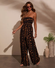 Markey Abstract Strapless Jumpsuit